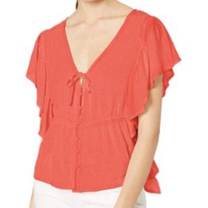 Jack by BB Dakota Flutter Sleeve Blouse | M